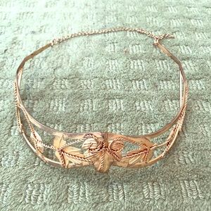 Vintage gold-plated headpiece with back chain